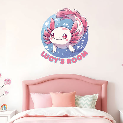 Axolotl Wall Sticker - Axolotl Swimming Personalised Wall Art