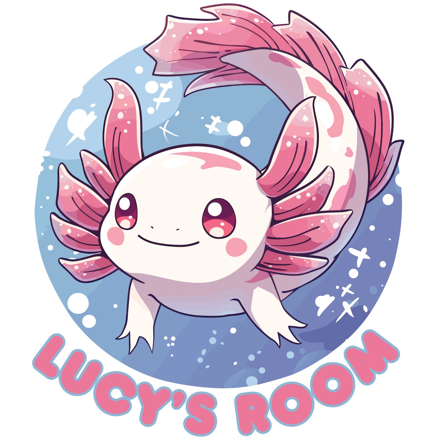 Axolotl Wall Sticker - Axolotl Swimming Personalised Wall Art