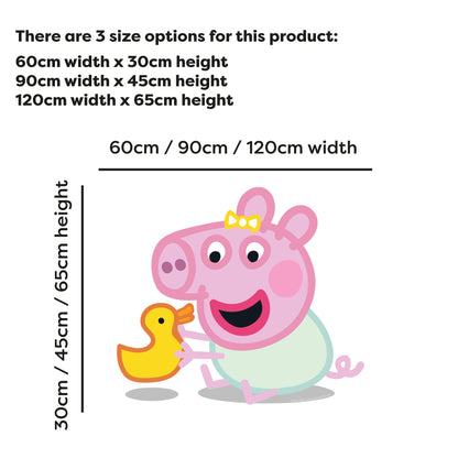 Peppa Pig Wall Sticker - Baby Evie Playing With Duck