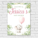 Baby Shower Sign - Watercolour Elephant Personalised Foamex Board