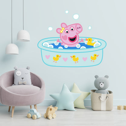 Peppa Pig Wall Sticker - Baby Evie Bath Time