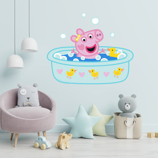 Peppa Pig Wall Sticker - Baby Evie Bath Time
