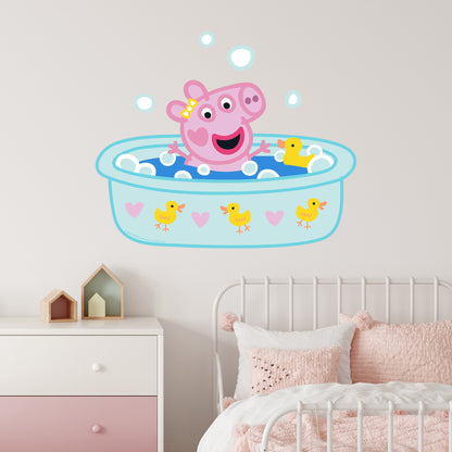 Peppa Pig Wall Sticker - Baby Evie Bath Time