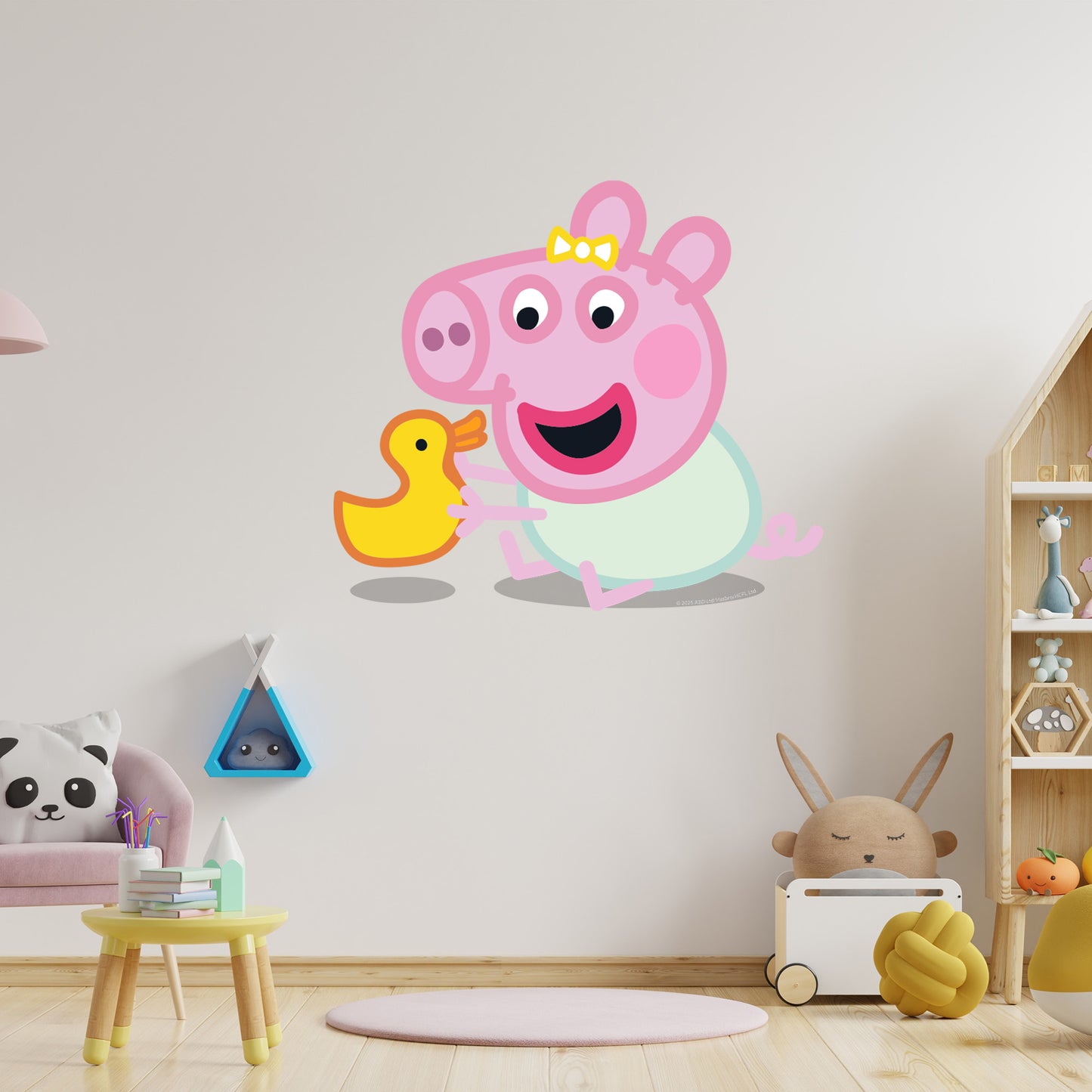 Peppa Pig Wall Sticker - Baby Evie Playing With Duck
