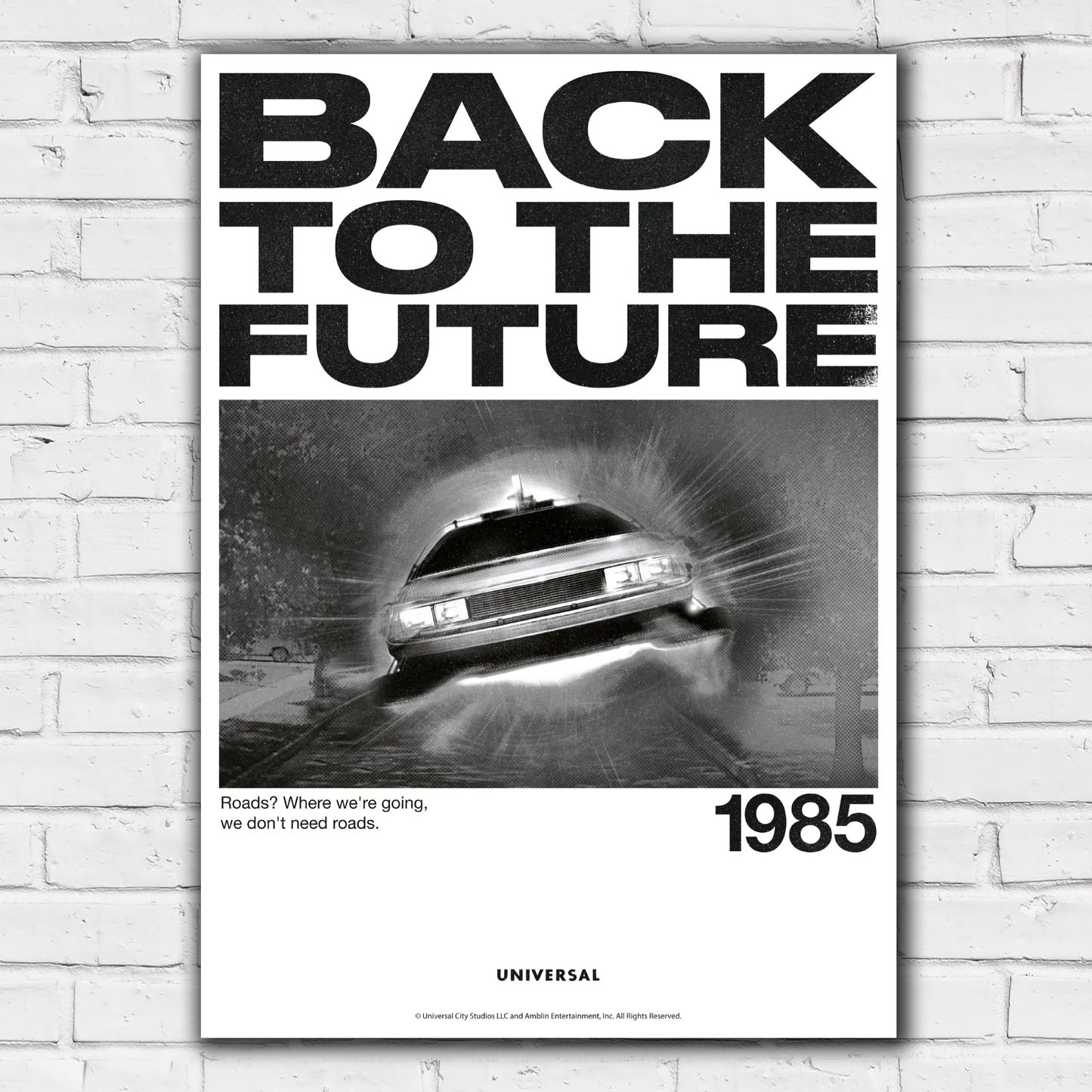 Back to the Future Print - Black and White Poster Art