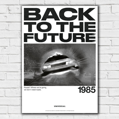 Back to the Future Print - Black and White Poster Art