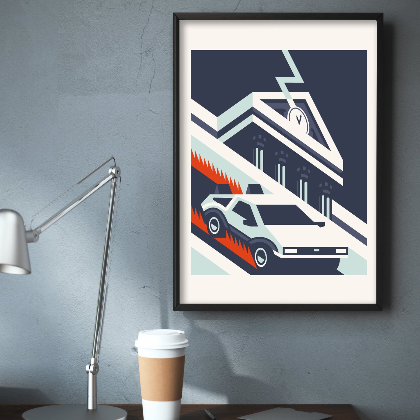 Back to the Future Print - Clock Lightning Poster Art