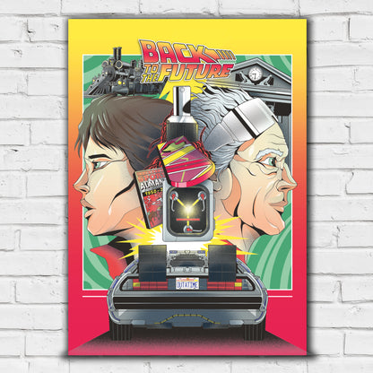 Back to the Future Print - Retro Cartoon Graphic Poster Art