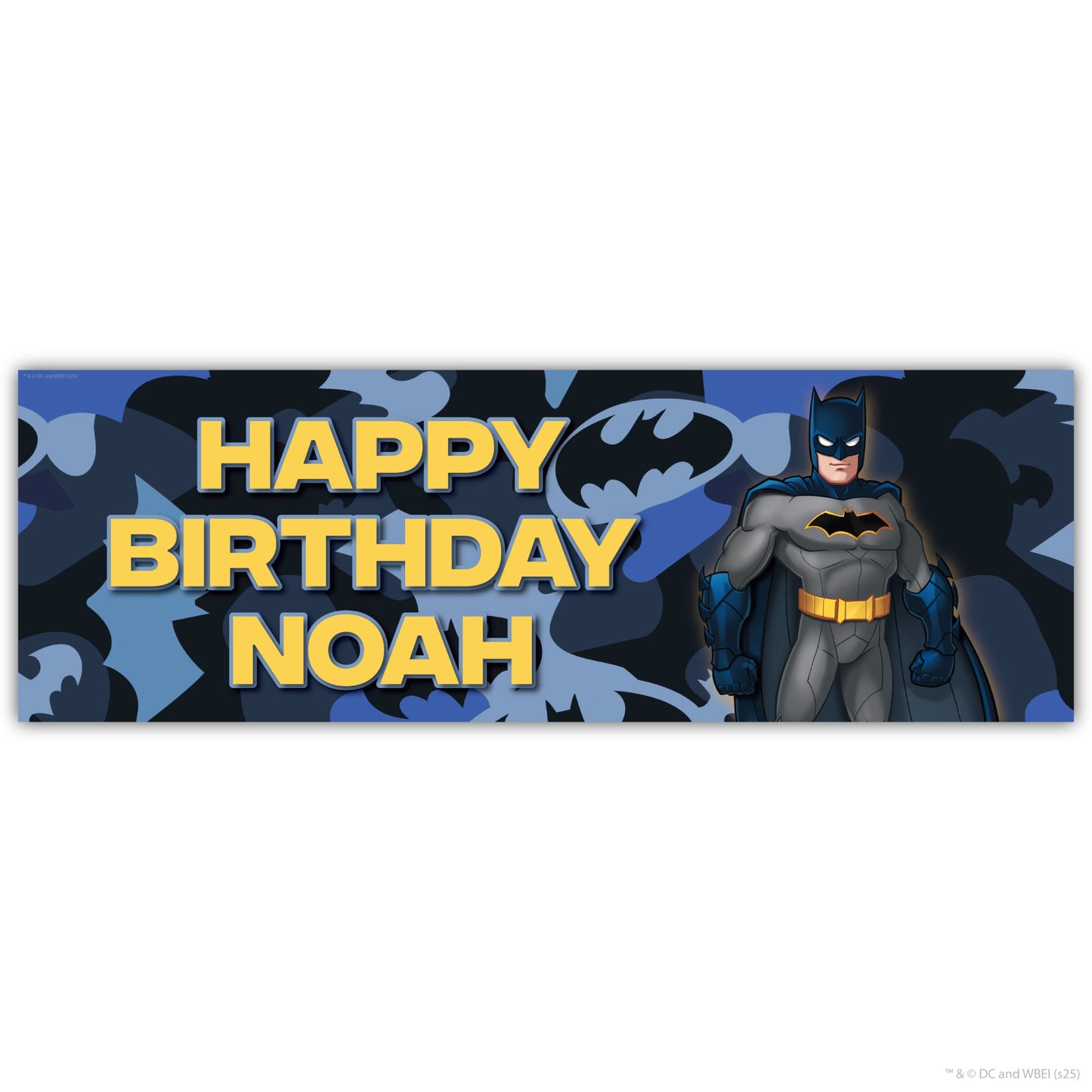 Batman Birthday - Camo Print Personalised Name Banner Wall Sticker