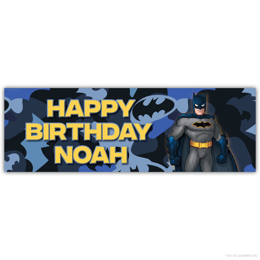 Batman Birthday - Camo Print Personalised Name Banner Wall Sticker