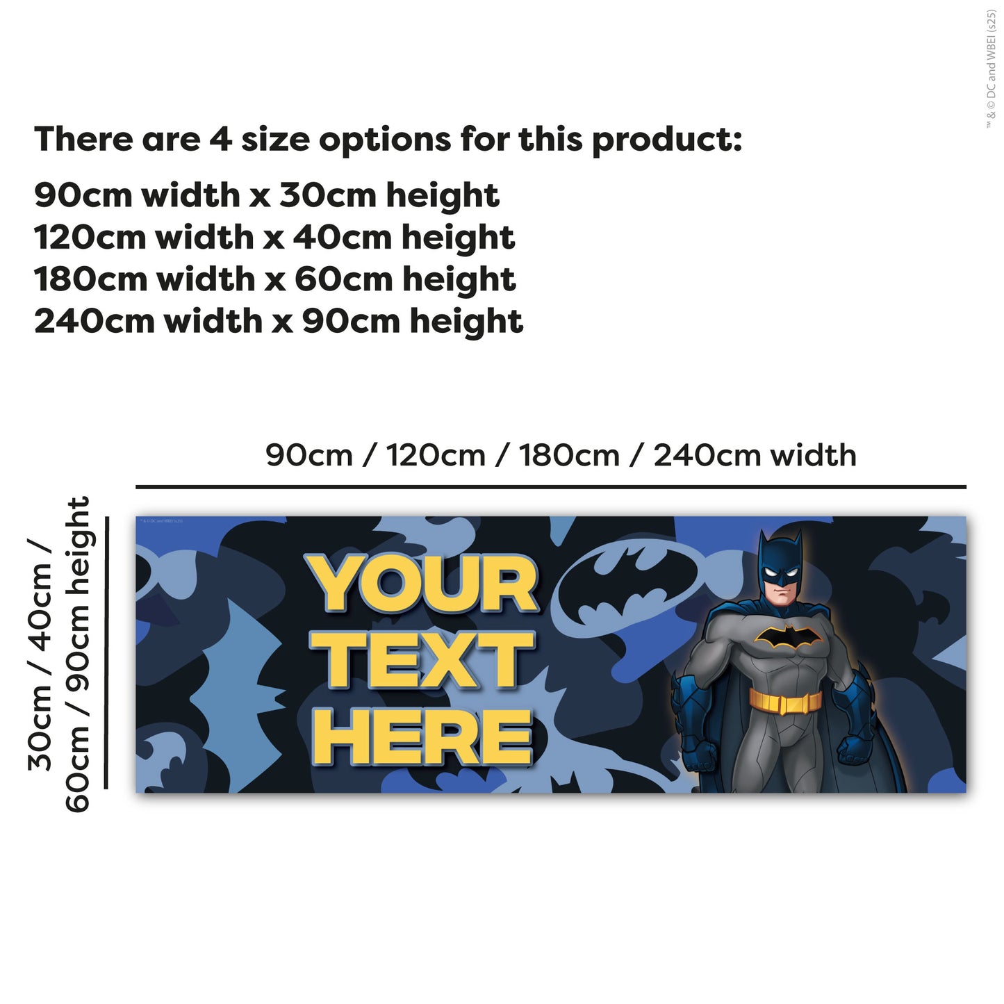 Batman Birthday - Camo Print Personalised Name Banner Wall Sticker