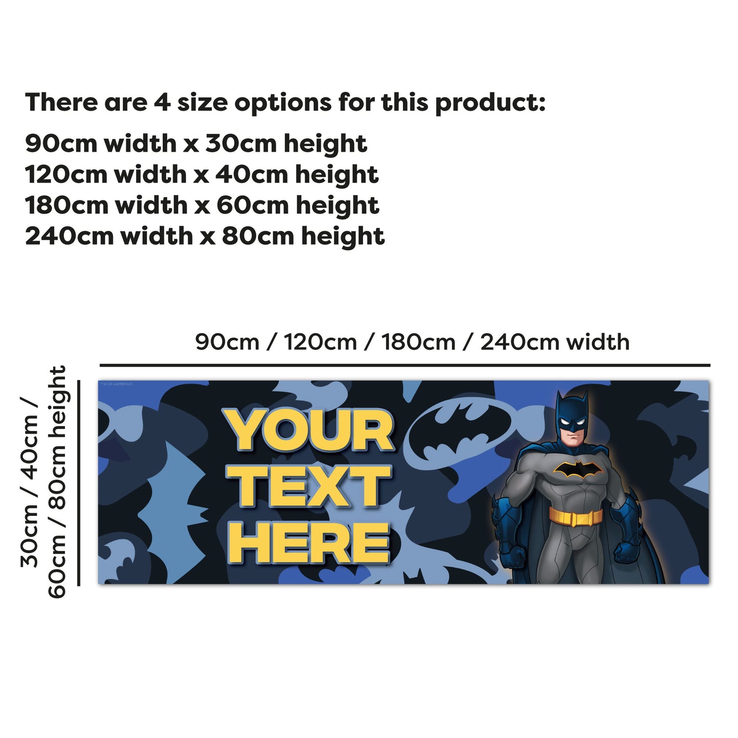 Batman™  Birthday - Camo Print Personalised Name Banner Wall Sticker