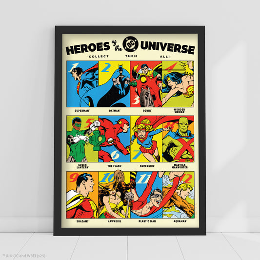 DC Comics Print – Heroes Of the Universe Poster Superhero Art