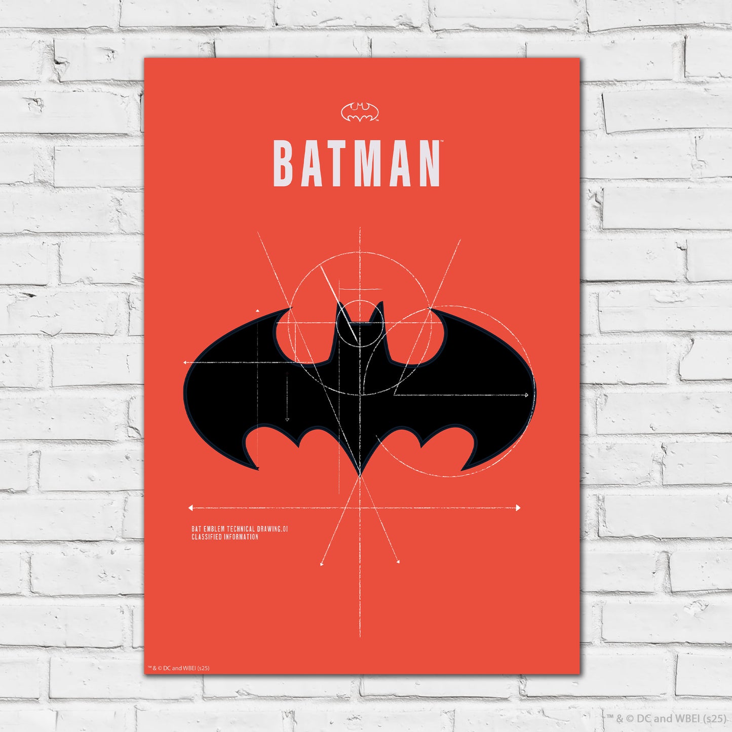 Batman Print – Logo Red Poster DC Superhero Art