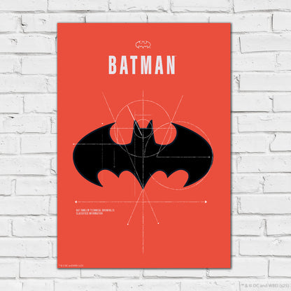Batman Print – Logo Red Poster DC Superhero Art
