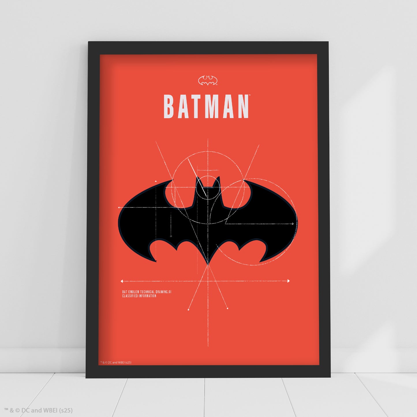 Batman Print – Logo Red Poster DC Superhero Art