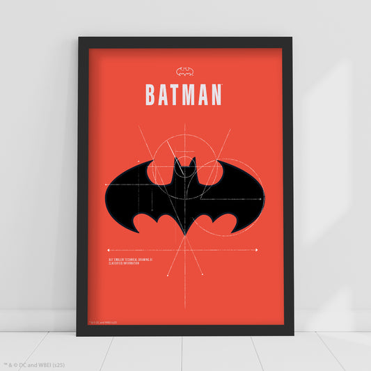 Batman Print – Logo Red Poster DC Superhero Art
