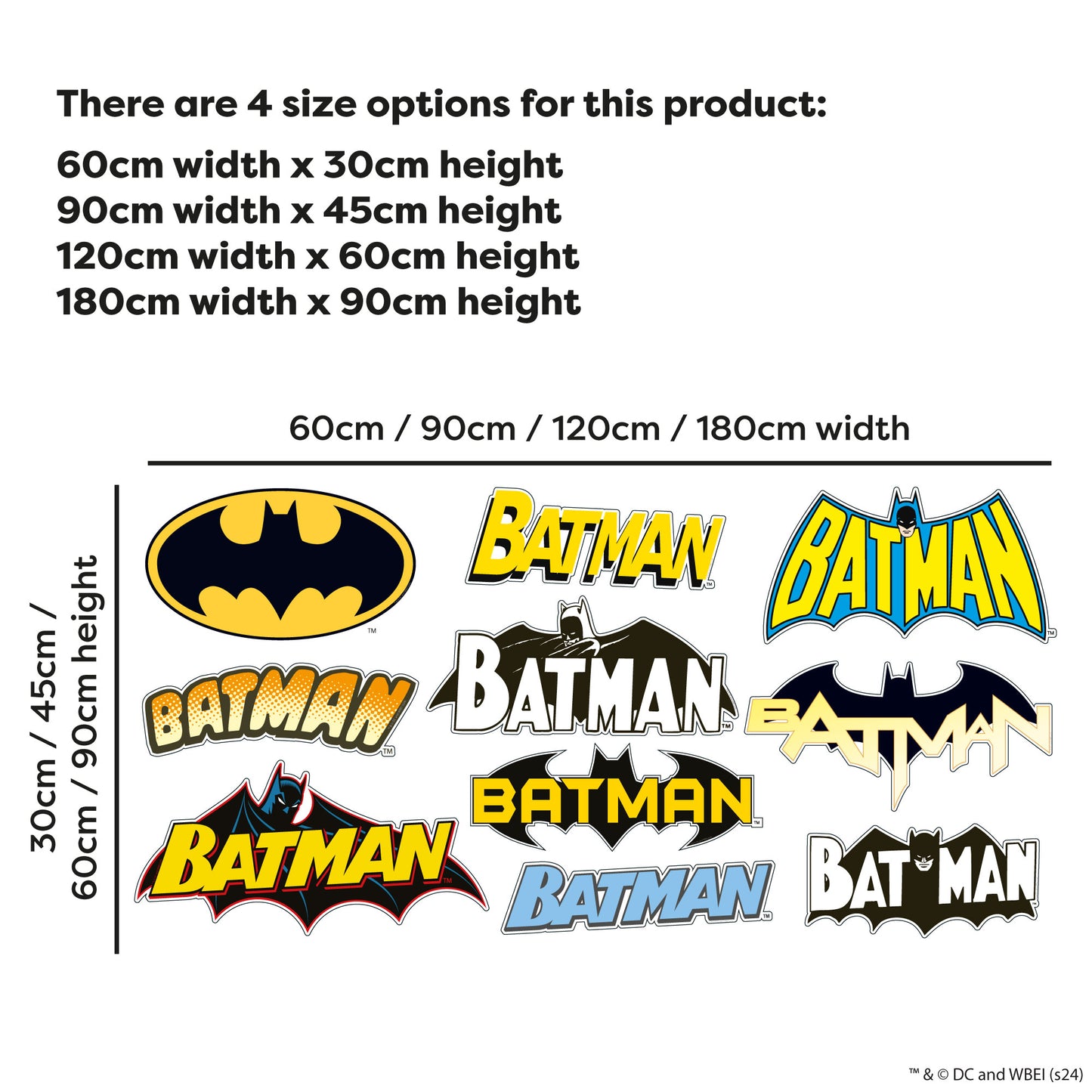 Batman™ Wall Sticker - Logos Set Wall Decal DC Superhero Art
