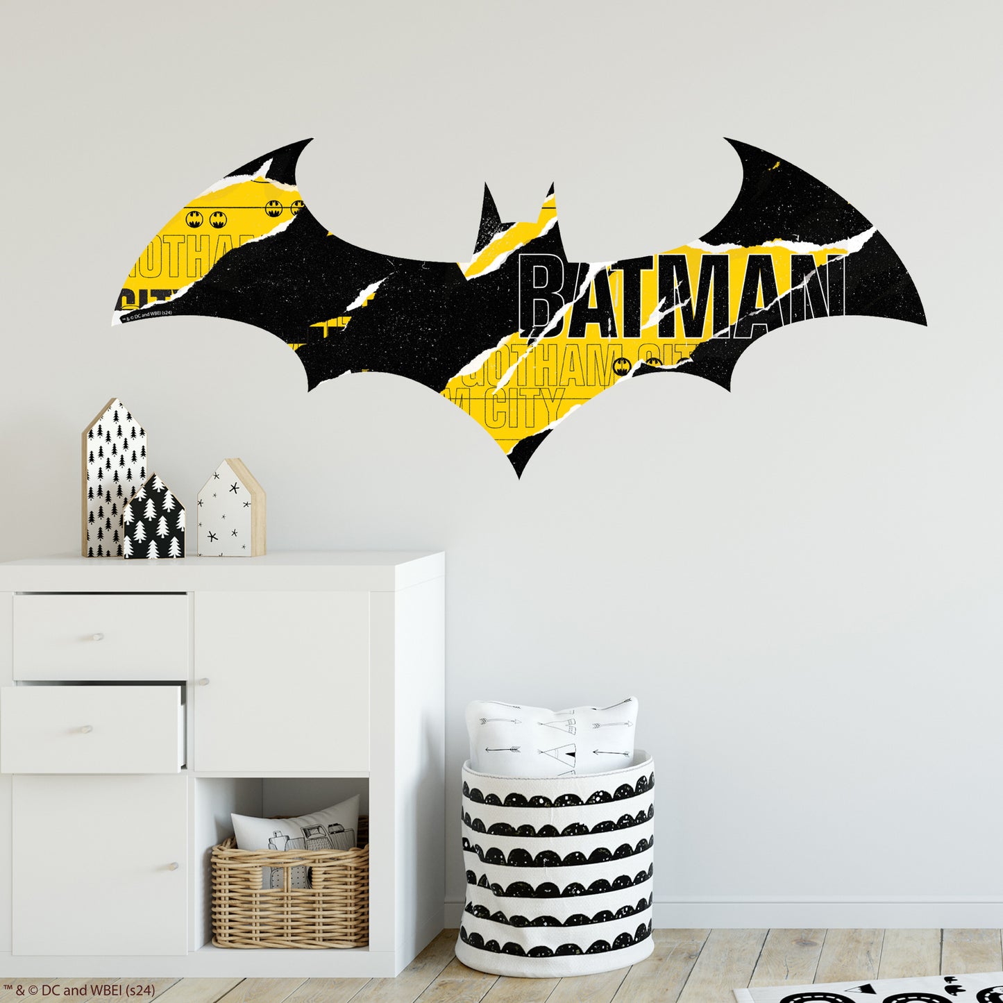Batman™ Wall Sticker - Scrapbook Emblem Wall Decal DC Superhero Art