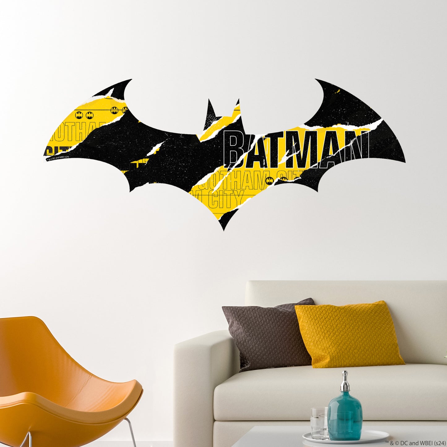 Batman™ Wall Sticker - Scrapbook Emblem Wall Decal DC Superhero Art