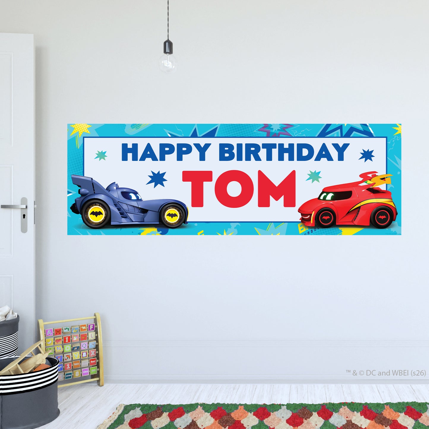 Batwheels™  Birthday - Bam And Redbird Personalised Name Banner Wall Sticker