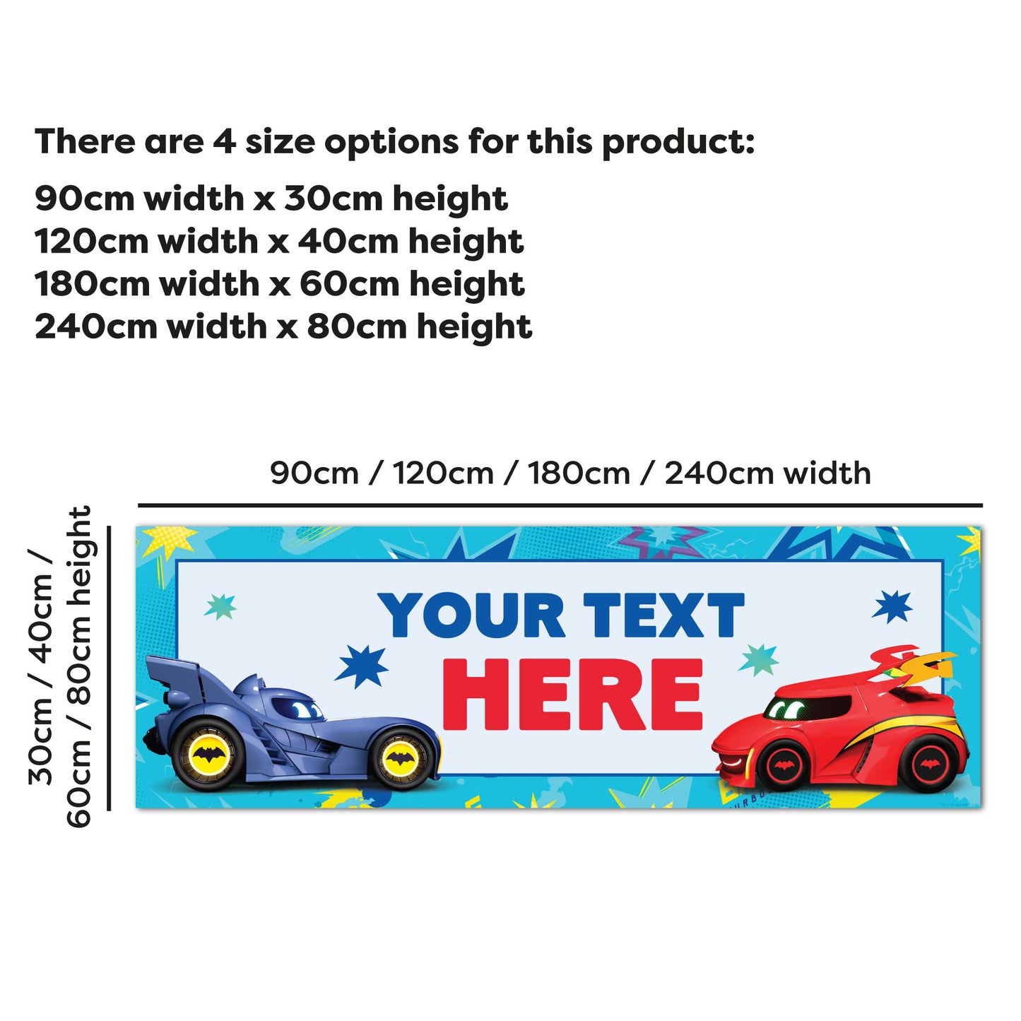 Batwheels™  Birthday - Bam And Redbird Personalised Name Banner Wall Sticker