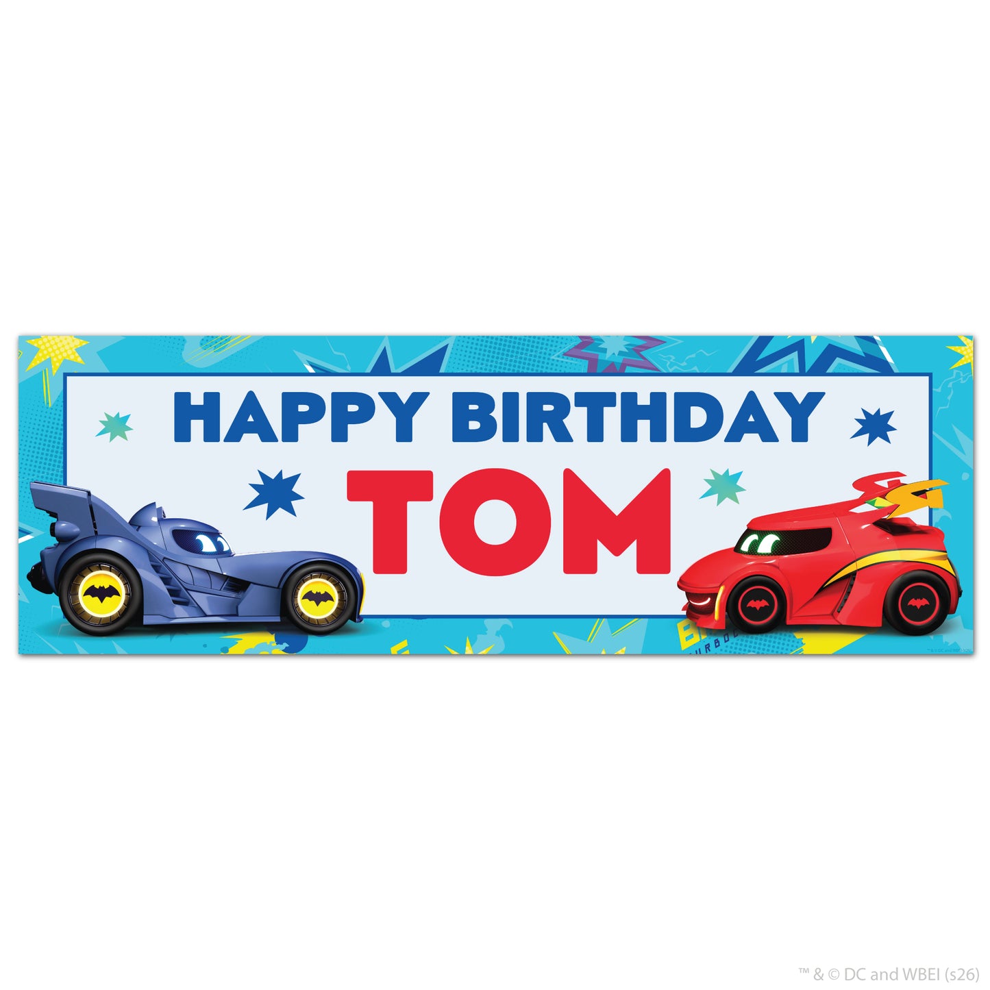 Batwheels™  Birthday - Bam And Redbird Personalised Name Banner Wall Sticker