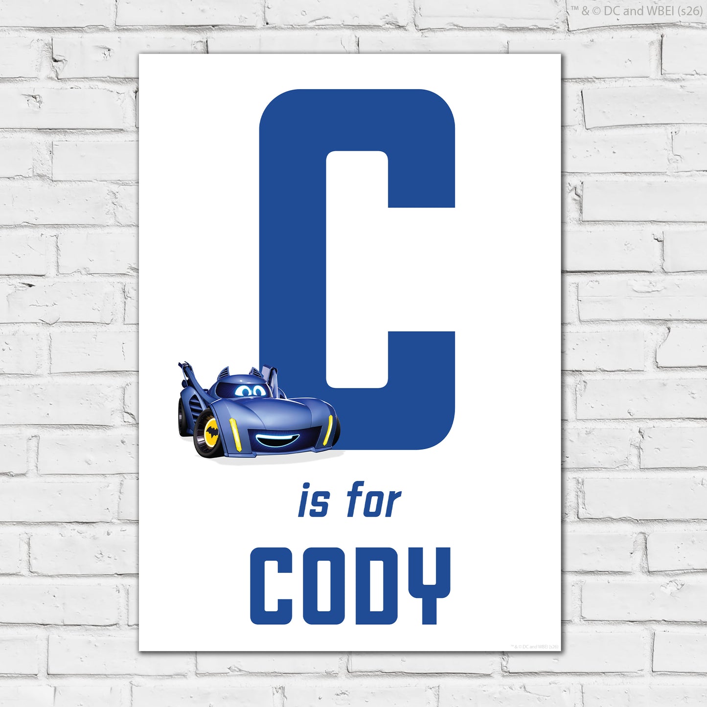 Batwheels™ Print - Bam Personalised Name And Letter Poster Wall Art Print