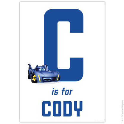 Batwheels™ Print - Bam Personalised Name And Letter Poster Wall Art Print