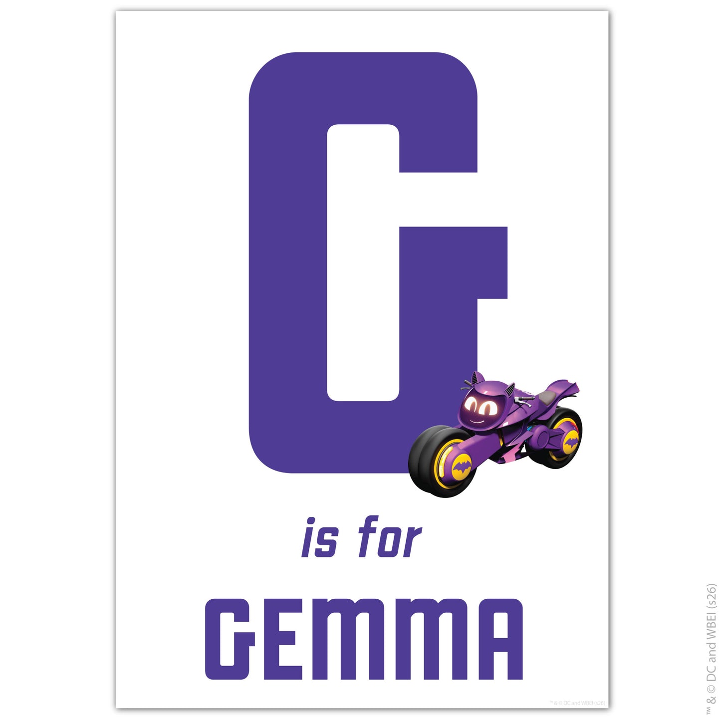 Batwheels™ Print - Bibi Personalised Name And Letter Poster Wall Art Print
