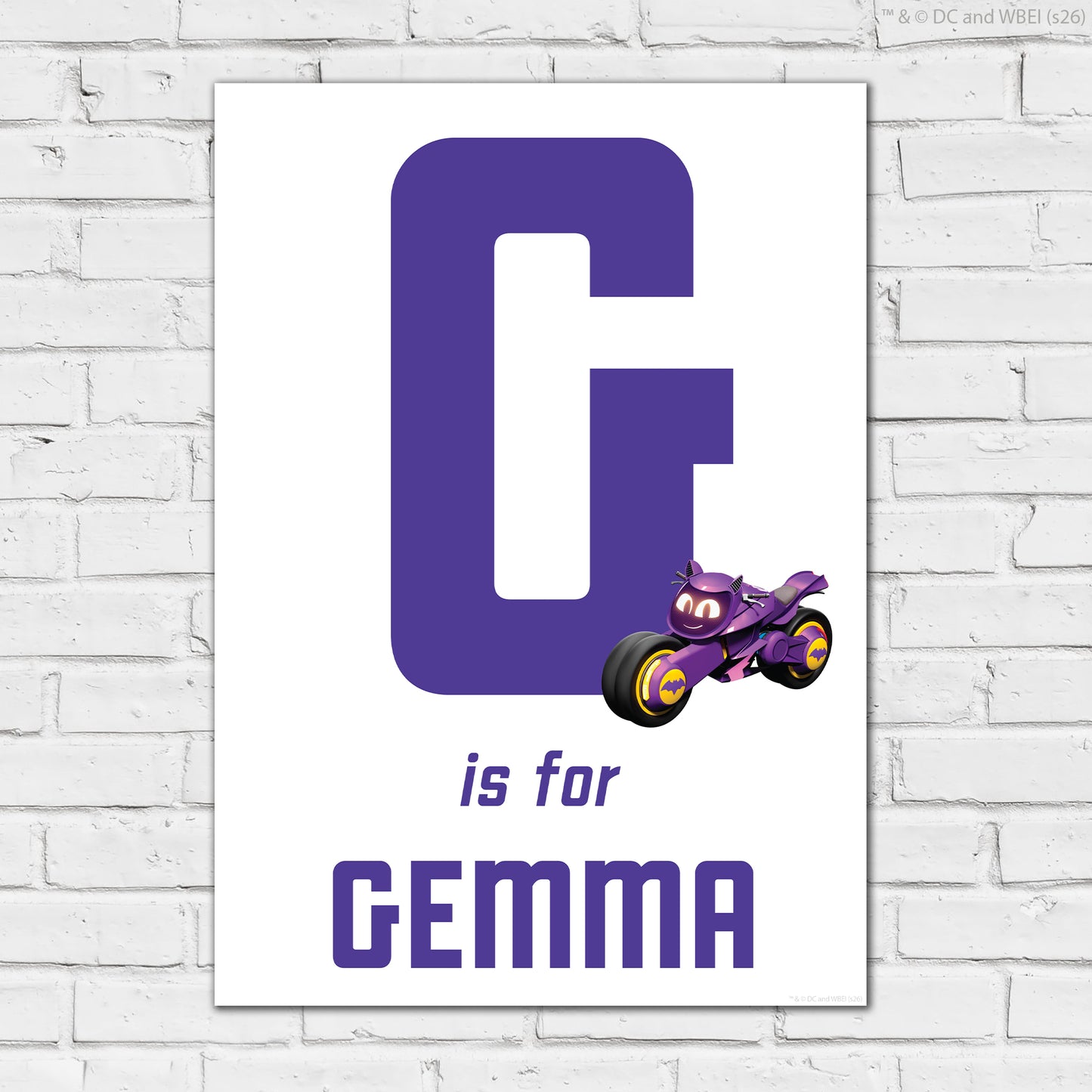 Batwheels™ Print - Bibi Personalised Name And Letter Poster Wall Art Print