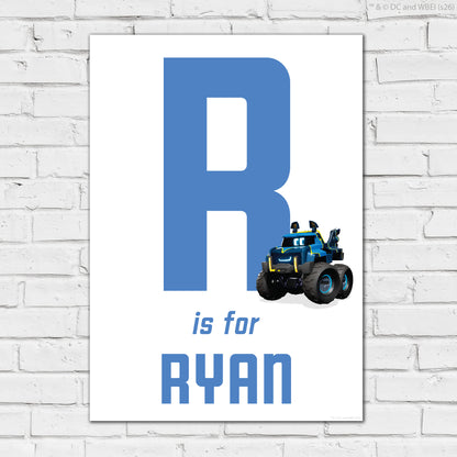 Batwheels™ Print - Buff Personalised Name And Letter Poster Wall Art