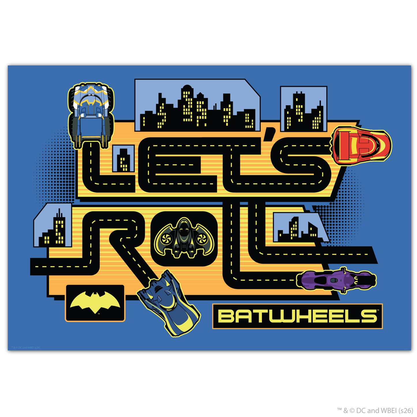 Batwheels™ Print - Lets Roll Racetrack Poster Wall Art