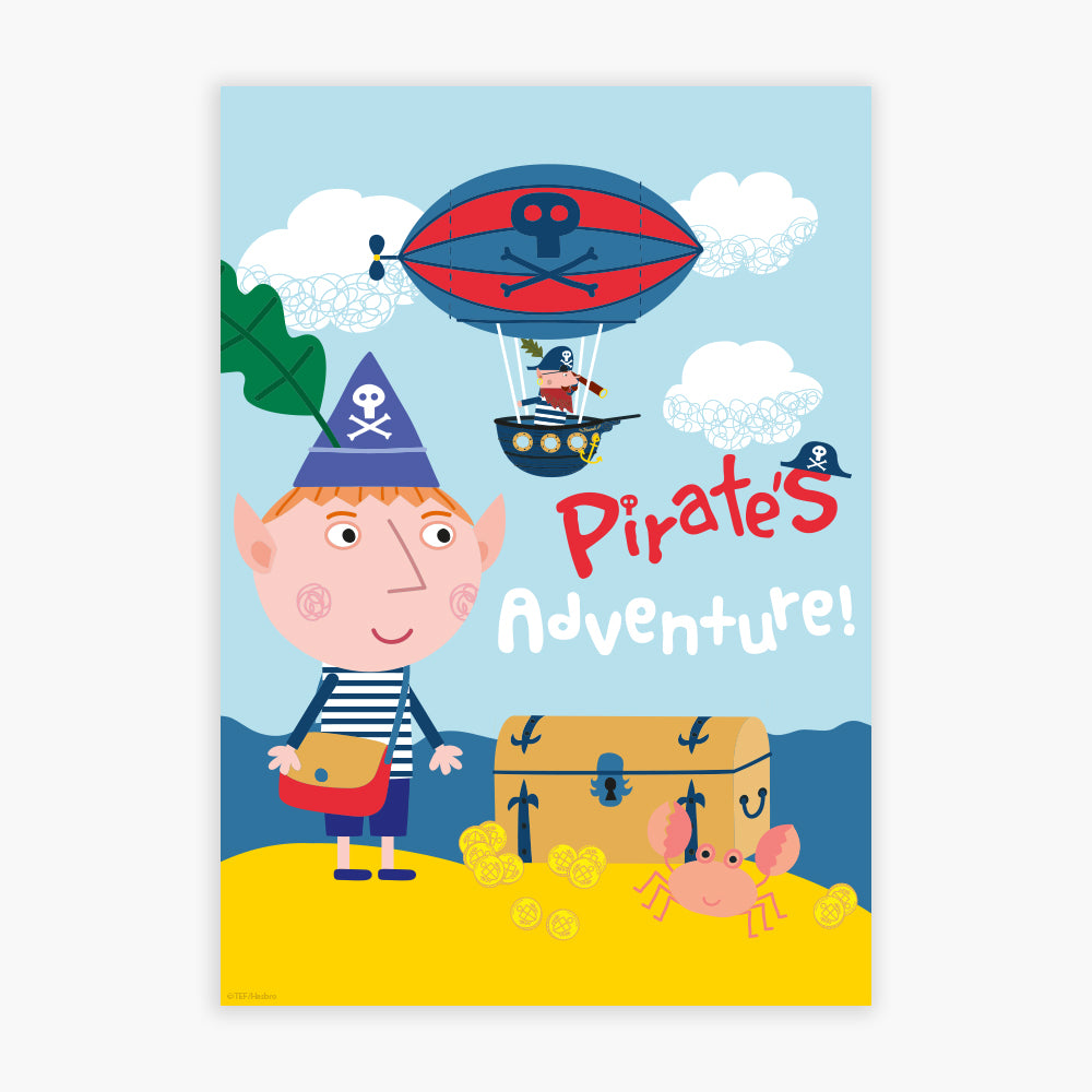 Ben And Holly Print - Ben Pirate Adventure Poster Wall Art