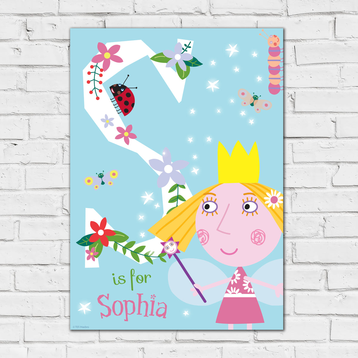 Ben And Holly Print - Letter And Name Personalised Poster Wall Art