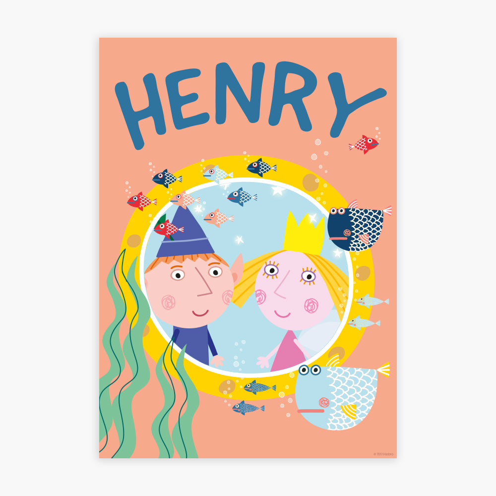 Ben And Holly Print - Underwater Personalised Poster Wall Art