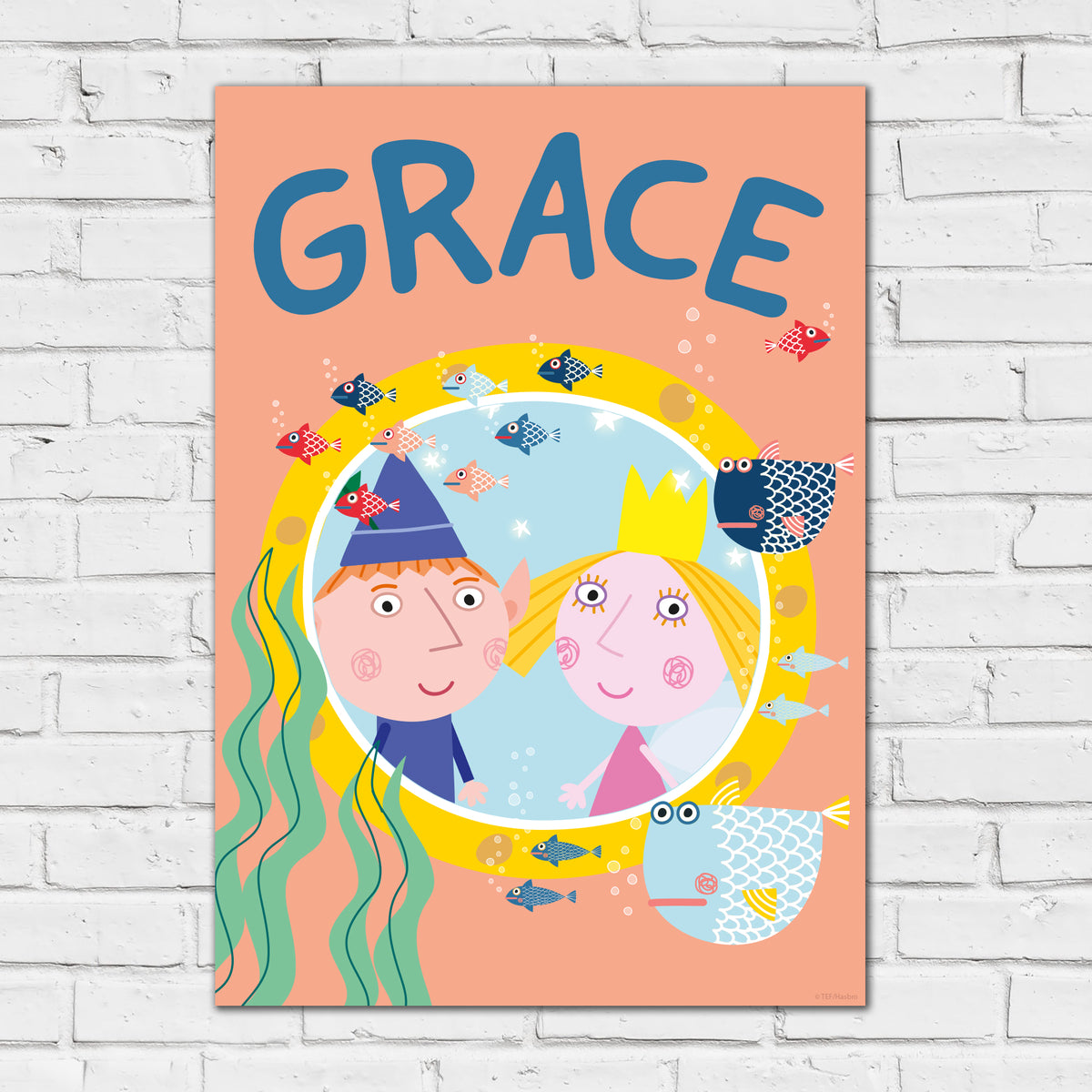 Ben And Holly Print - Underwater Personalised Poster Wall Art