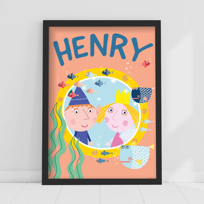 Ben And Holly Print - Underwater Personalised Poster Wall Art