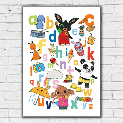 Bing Print - Bing and Friends Alphabet Wall Art