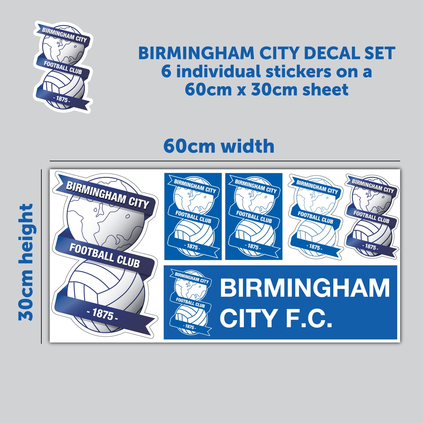 Birmingham Football Club - Decal Sticker Set