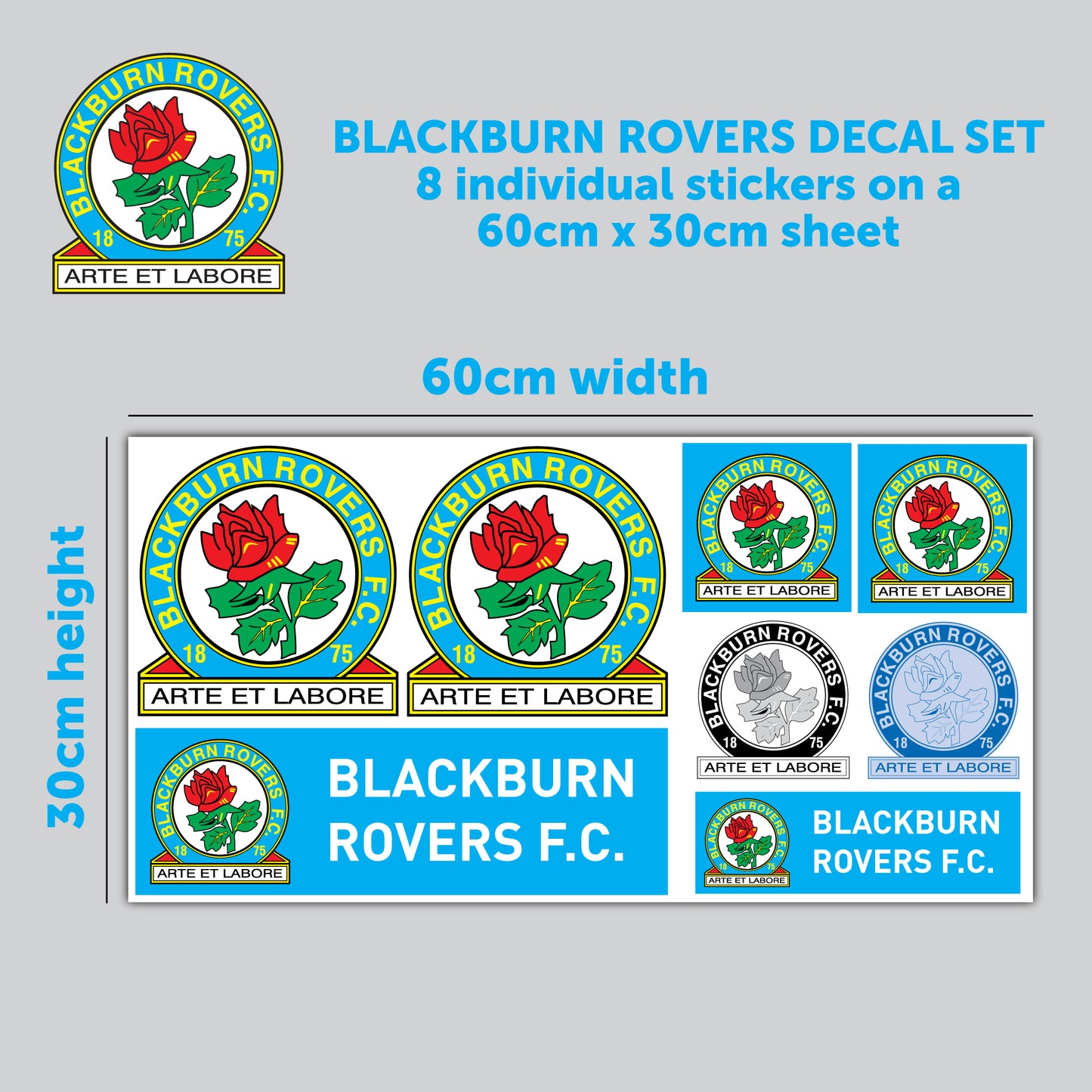 Blackburn Football Club - Decal Sticker Set