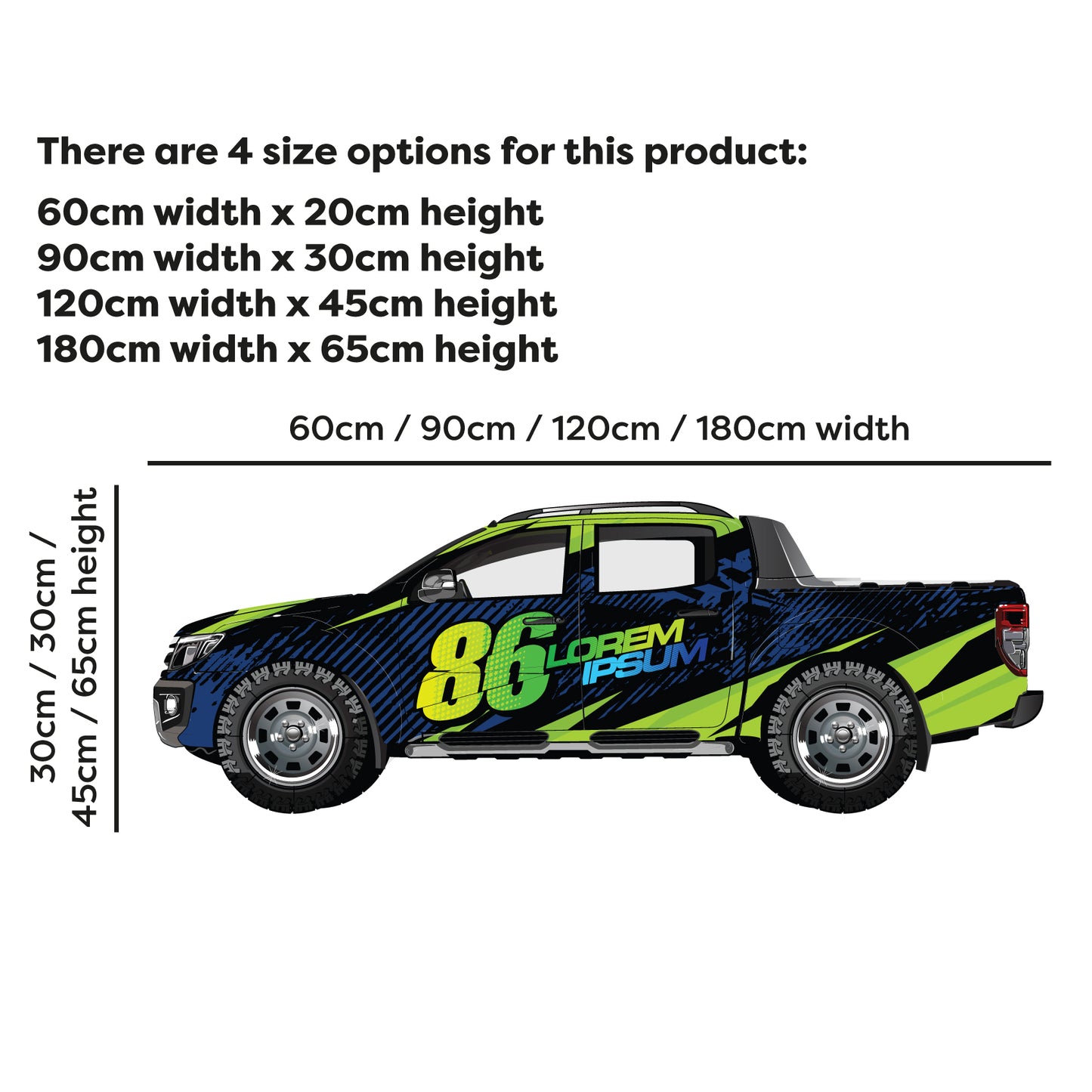 Car Wall Sticker - Blue Sports Truck Decal Wall Art