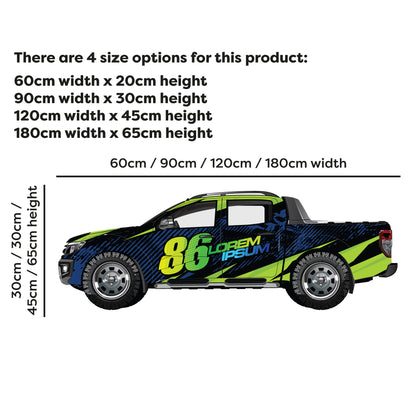 Car Wall Sticker - Blue Sports Truck Decal Wall Art