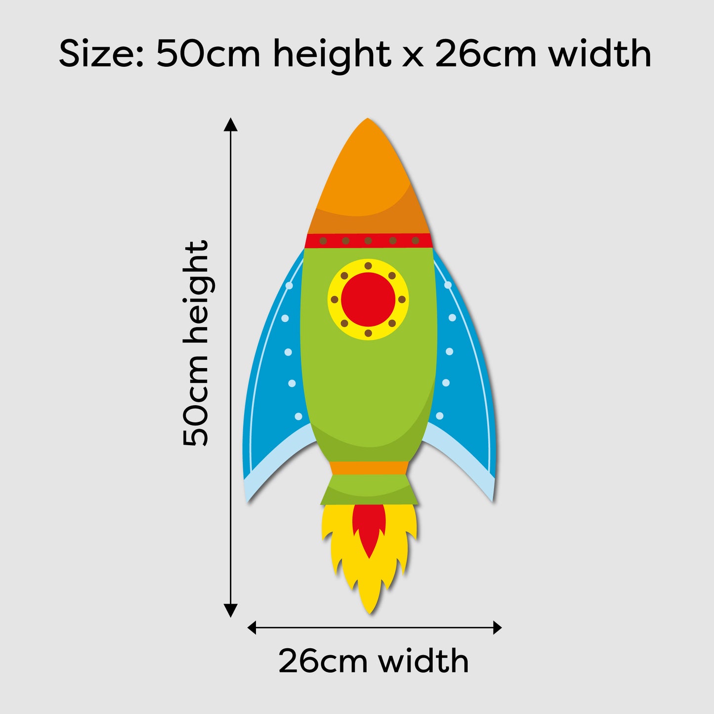 Bold Rocket With Flames LED Backlit Wallpop