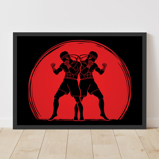 Boxing Print - Back to Back Poster Wall Art