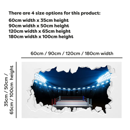 Boxing Ring And Lights Broken Wall Sticker Art Home Decal Mural