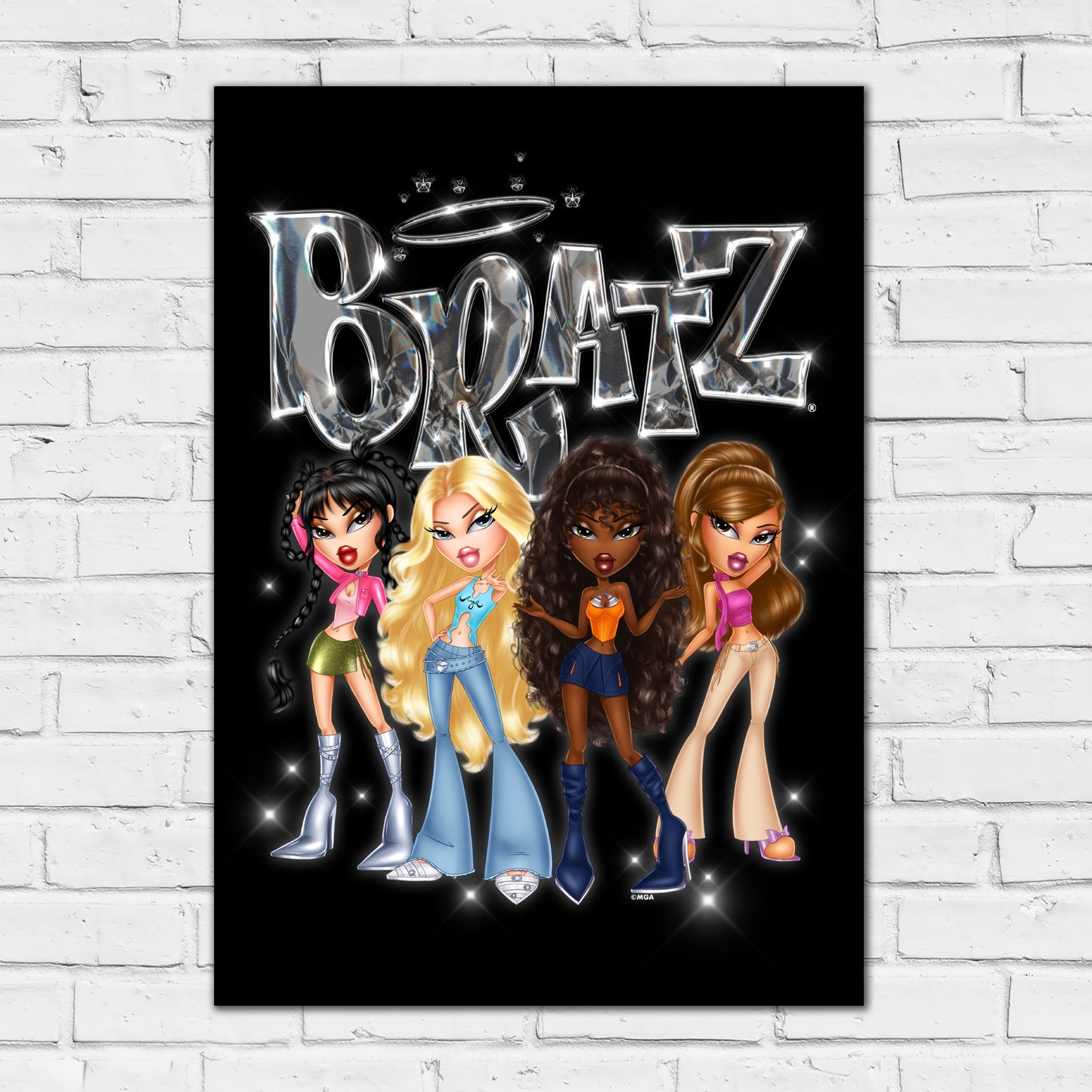 Bratz Print - 25th Anniversary Black Sparkle Group Poster Wall Art