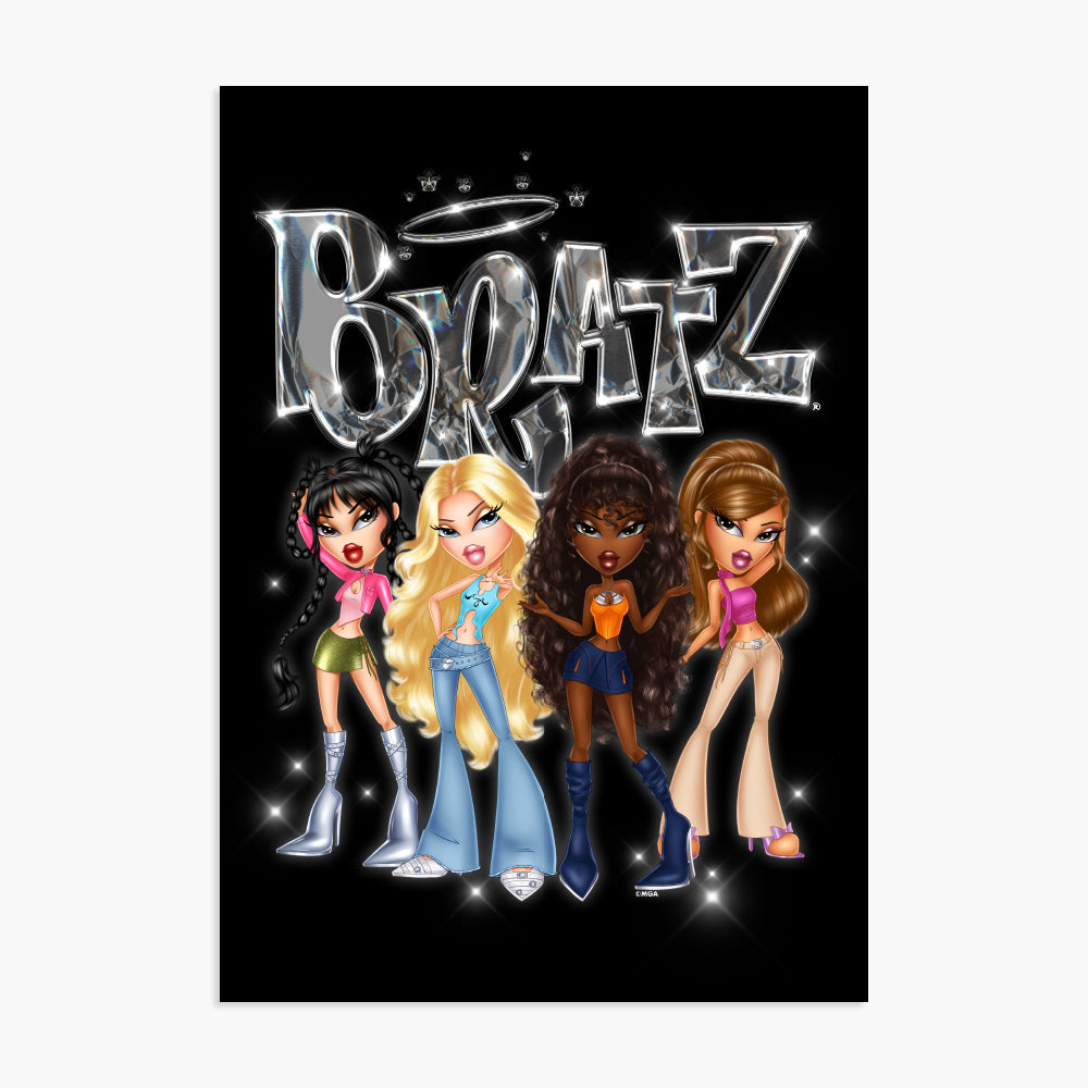Bratz Print - 25th Anniversary Black Sparkle Group Poster Wall Art