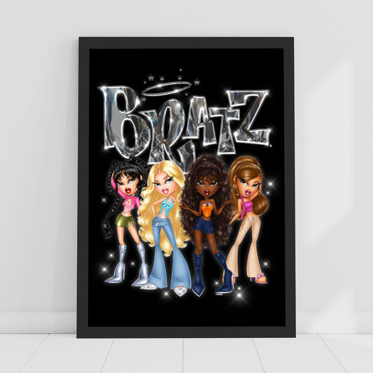 Bratz Print - 25th Anniversary Black Sparkle Group Poster Wall Art