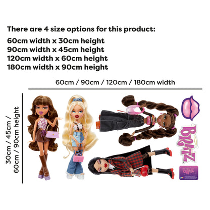 Bratz Wall Sticker - 25th Anniversary 4 Dolls Decal Set Wall Art